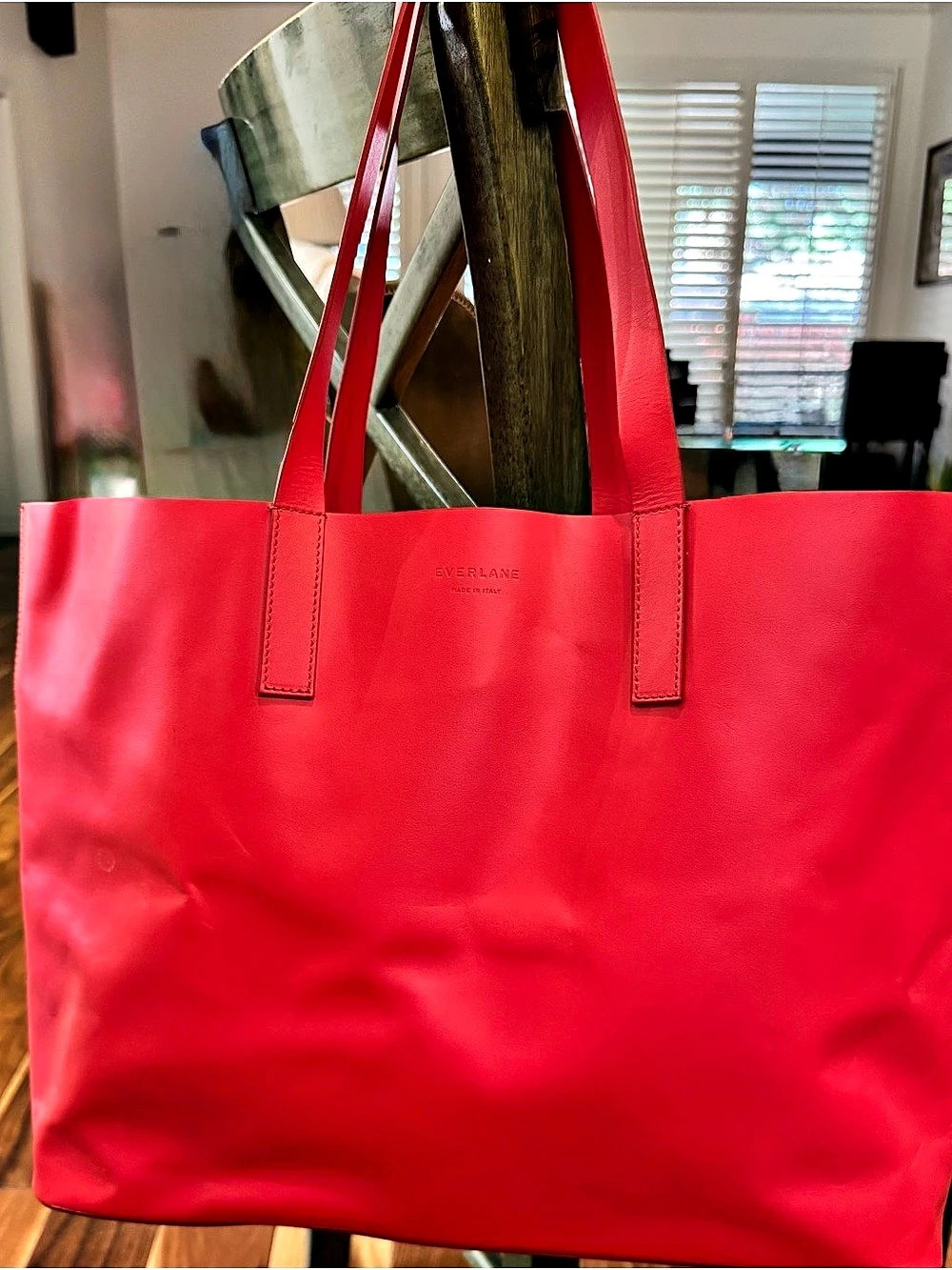Everlane The Day Market Tote Leather Red